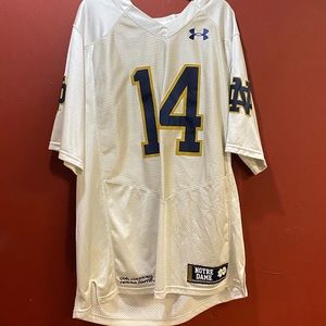 Deshone Kizer White ND Jersey #14